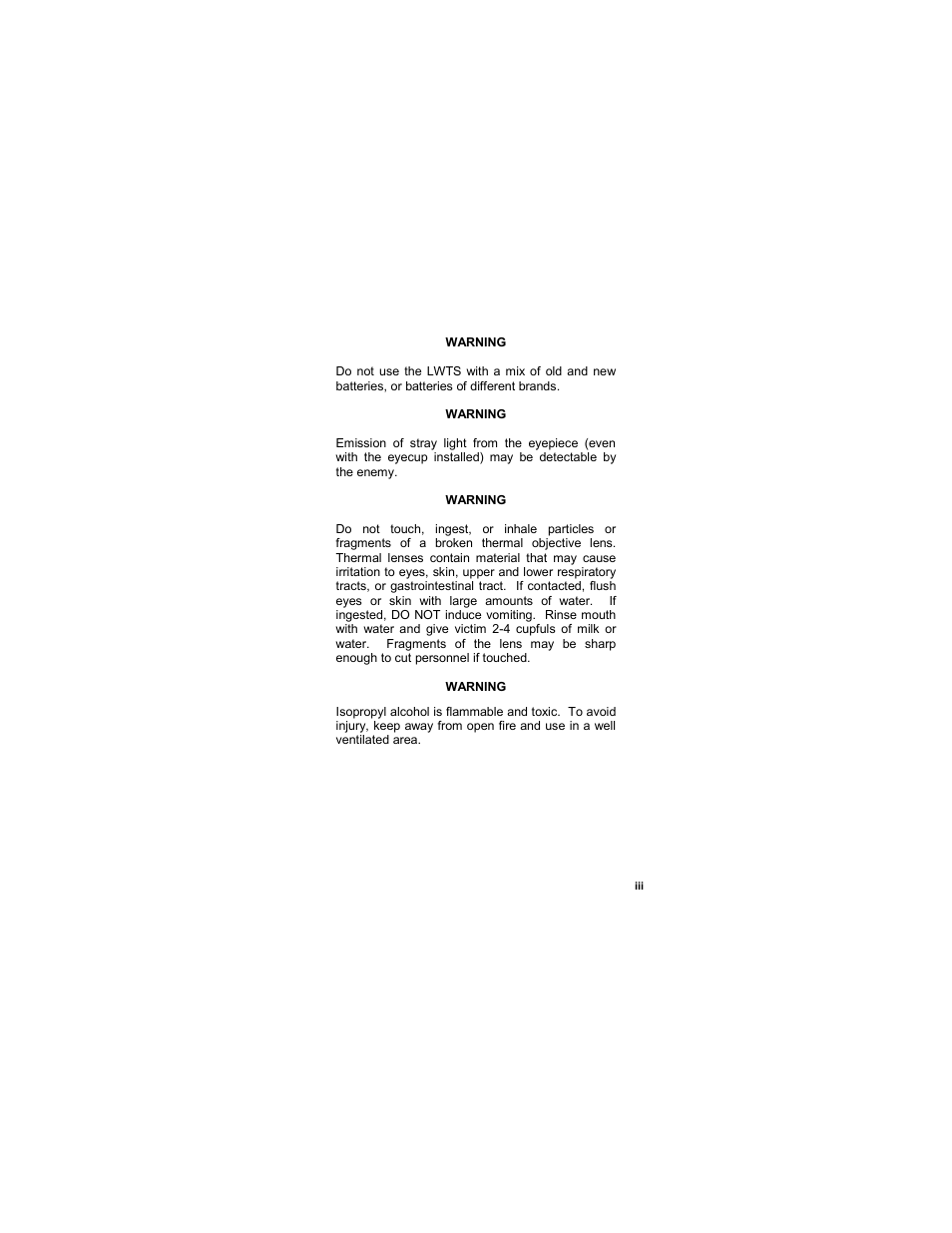 EOTech LWTS Light Weapon Thermal Sight User Manual | Page 5 / 82