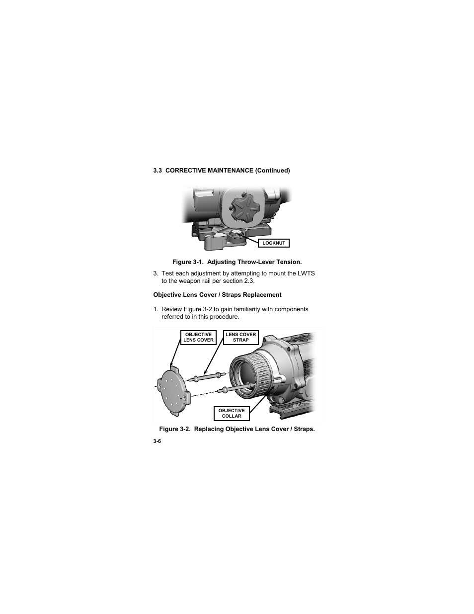 Figure 3-1. adjusting throw-lever tension -6 | EOTech LWTS Light Weapon Thermal Sight User Manual | Page 70 / 82