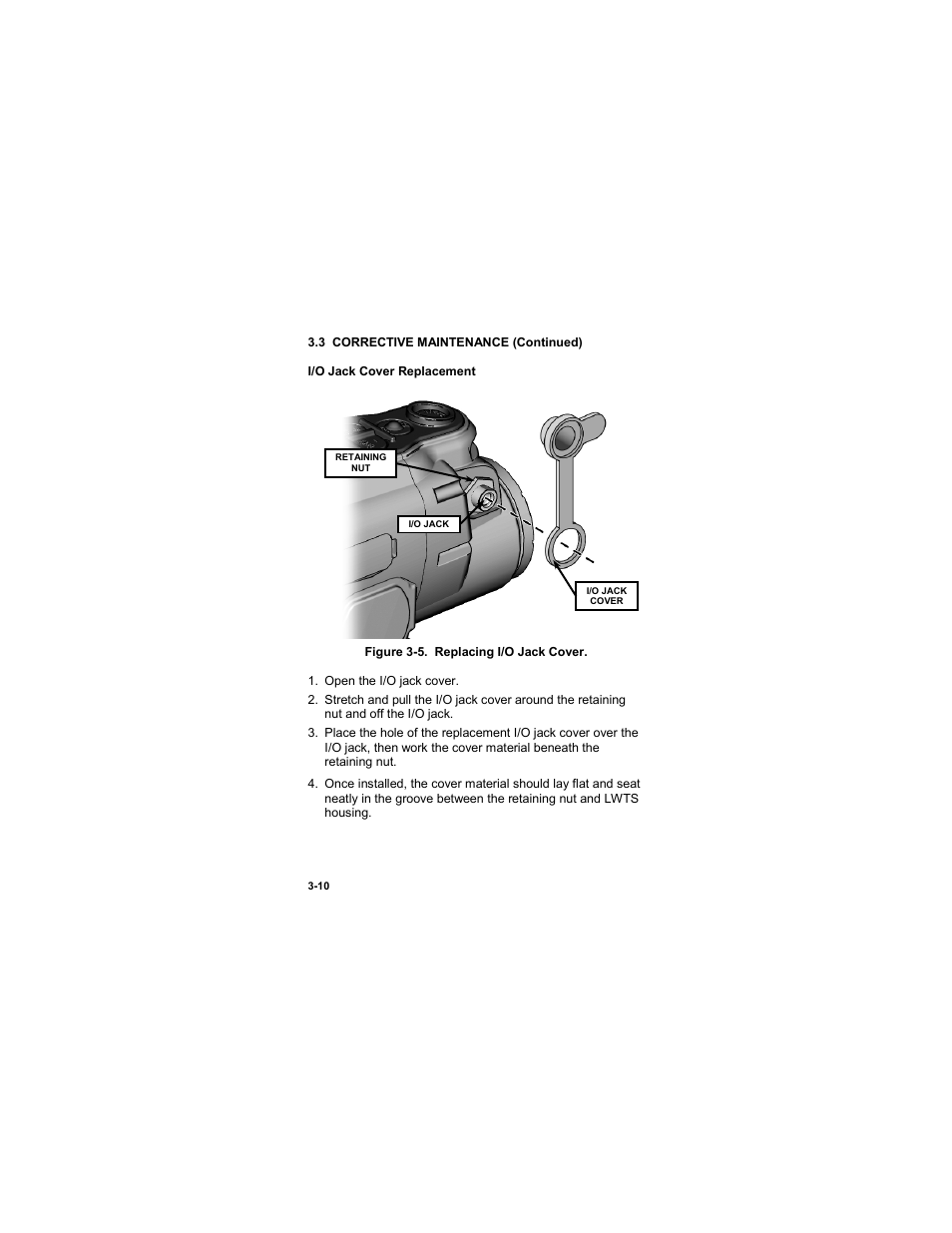 Figure 3-5. replacing i/o jack cover -10 | EOTech LWTS Light Weapon Thermal Sight User Manual | Page 74 / 82