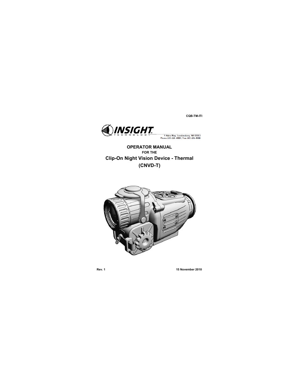 EOTech CNVD-T (SU-232/PAS) Clip-On Night Vision Device - Thermal User Manual | 56 pages