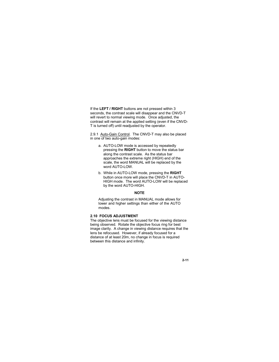 10 focus adjustment, 10 focus adjustment -11 | EOTech CNVD-T (SU-232/PAS) Clip-On Night Vision Device - Thermal User Manual | Page 27 / 56