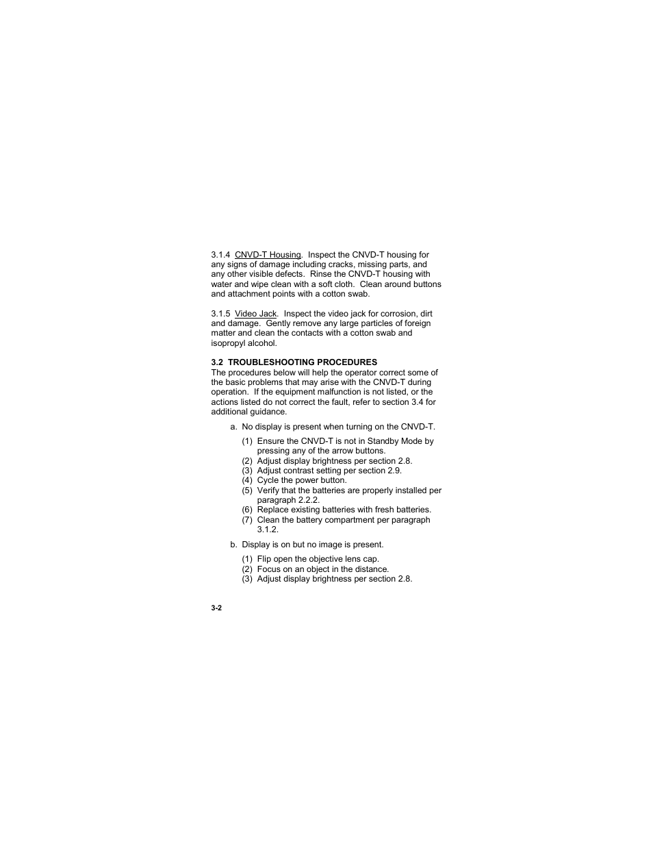 2 troubleshooting procedures, 2 troubleshooting procedures -2 | EOTech CNVD-T (SU-232/PAS) Clip-On Night Vision Device - Thermal User Manual | Page 44 / 56