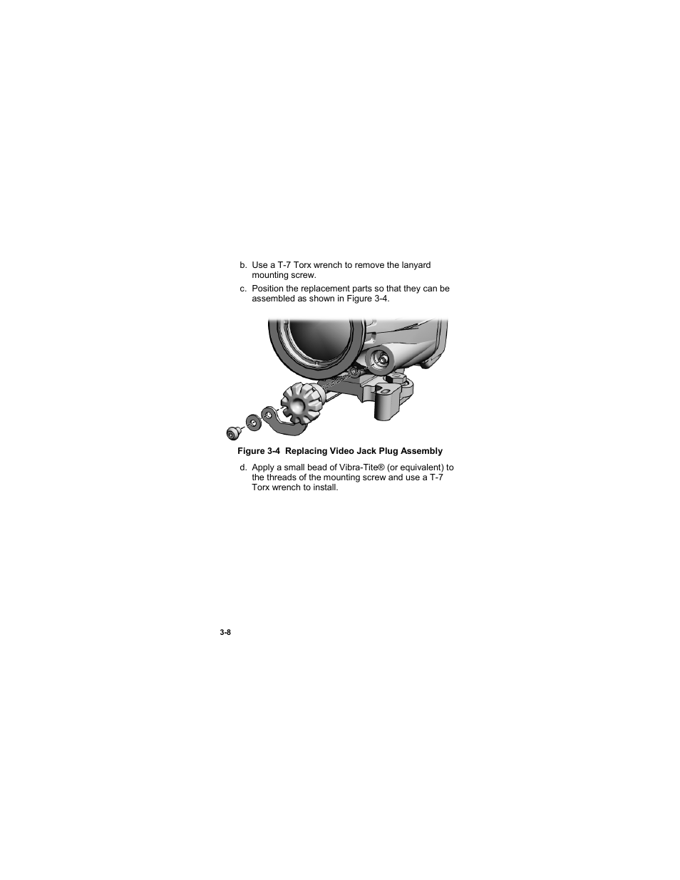 Figure 3-3 replacing video jack plug assembly | EOTech CNVD-T (SU-232/PAS) Clip-On Night Vision Device - Thermal User Manual | Page 50 / 56