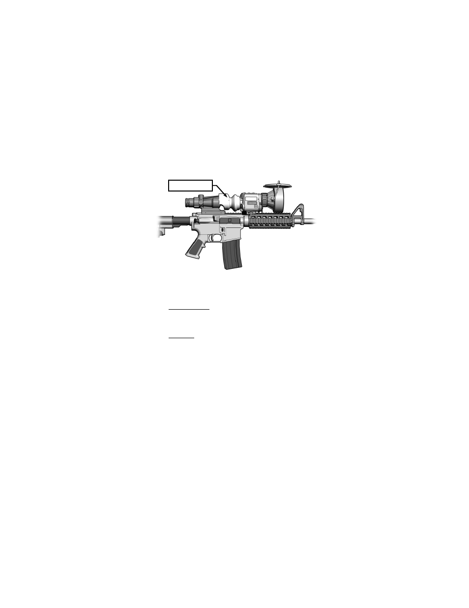 4 objective lens and eyepiece, 4 objective lens and eyepiece -5, Figure 2-3 cnvd-t3 mounted with acog | EOTech CNVD-T3 Clip-On Night Vision Device - Thermal 3 User Manual | Page 23 / 68