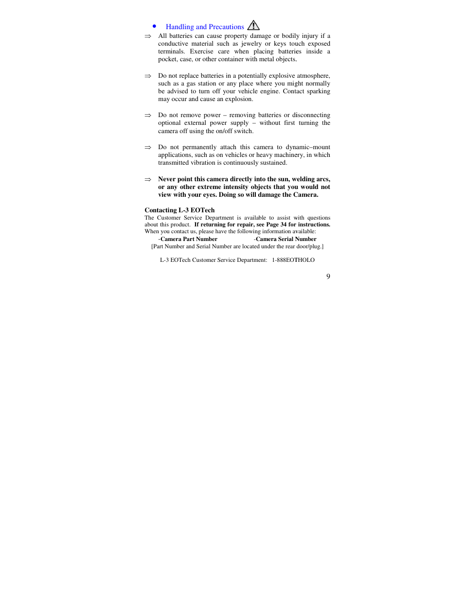 EOTech X320 User Manual User Manual | Page 9 / 35