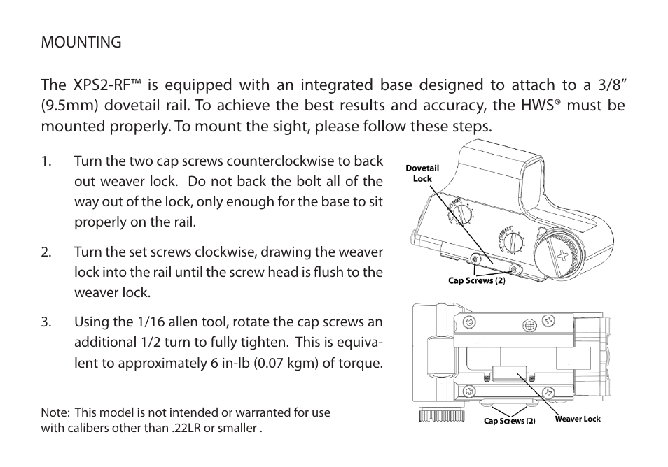EOTech XPS2-RF User Manual | Page 3 / 4