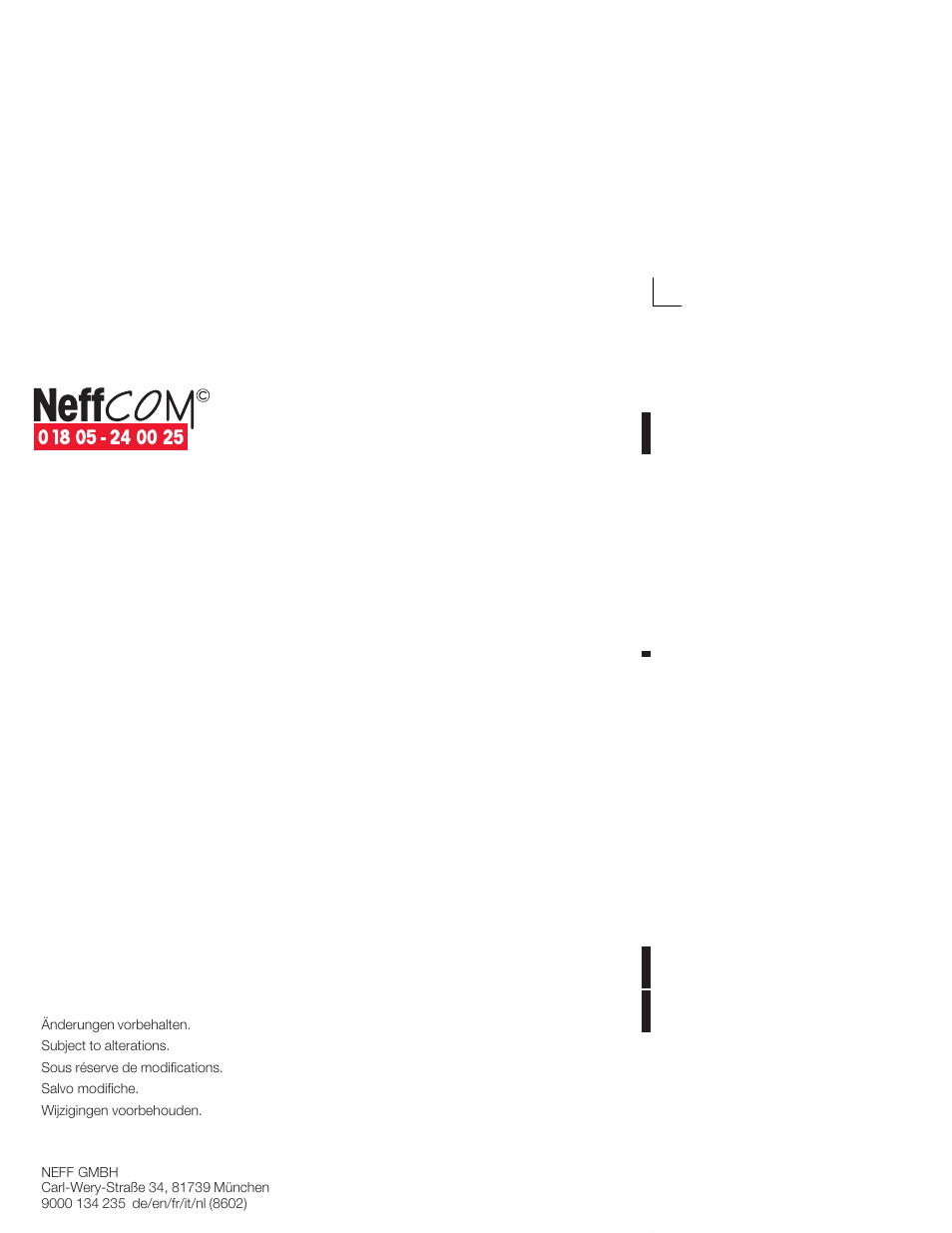 Neff K4644X7 User Manual | Page 85 / 85