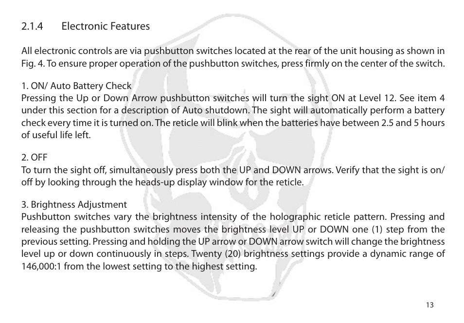 EOTech XPS2-Z User Manual | Page 21 / 38