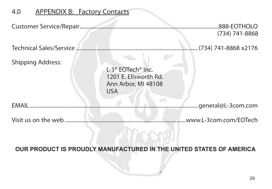 EOTech XPS2-Z User Manual | Page 37 / 38