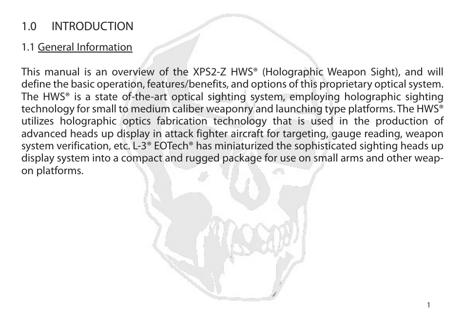 EOTech XPS2-Z User Manual | Page 9 / 38