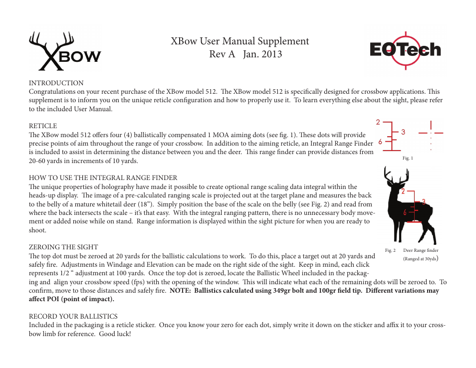 EOTech 512 XBOW User Manual | 1 page