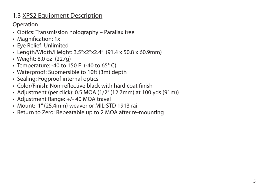 EOTech XPS2 User Manual | Page 13 / 38