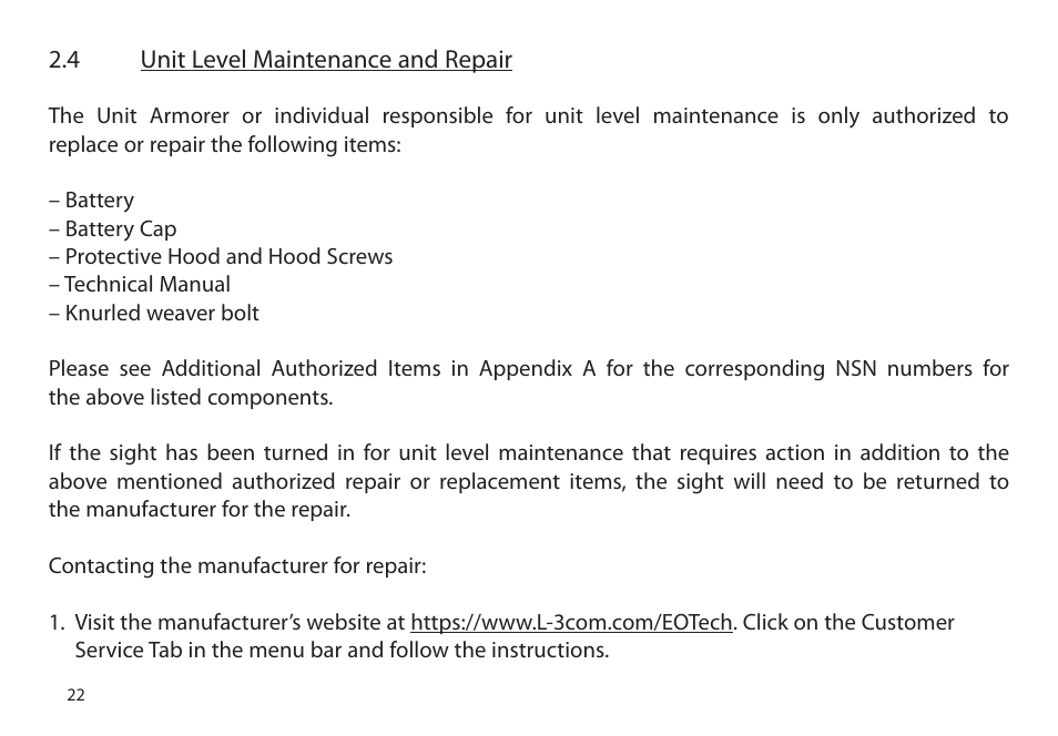 EOTech XPS2 User Manual | Page 30 / 38