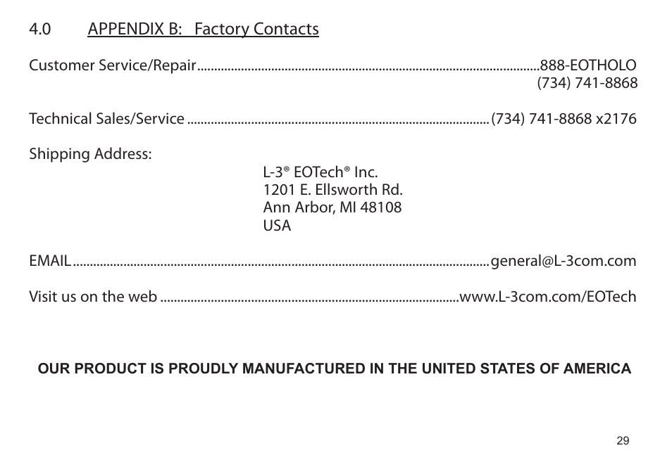 EOTech XPS2 User Manual | Page 37 / 38