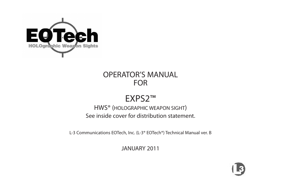 EOTech Holographic Hybrid Sight II EXPS2-2 with G33.STS Magnifier User Manual | 38 pages