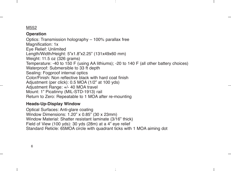 EOTech 553 User Manual | Page 14 / 58