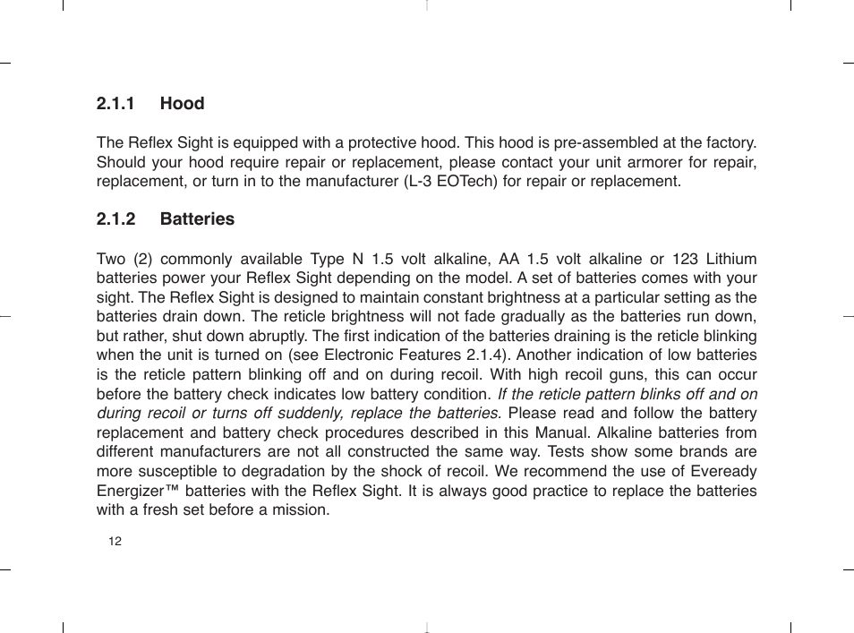 EOTech 553 User Manual | Page 20 / 58