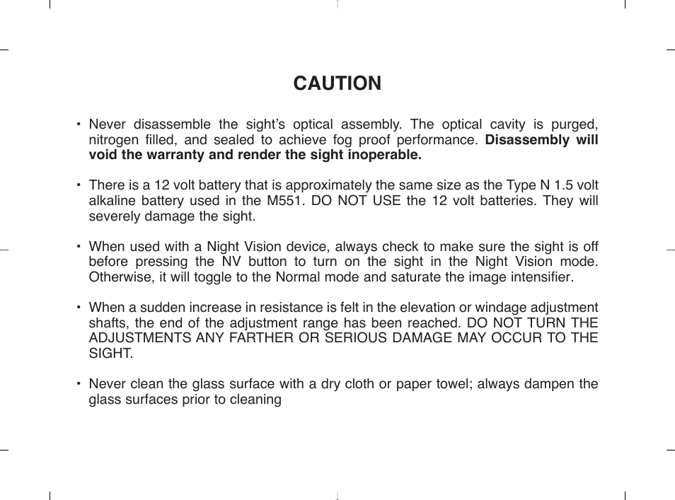 Caution | EOTech 553 User Manual | Page 4 / 58