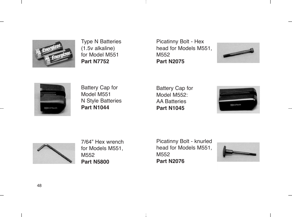 EOTech 553 User Manual | Page 56 / 58