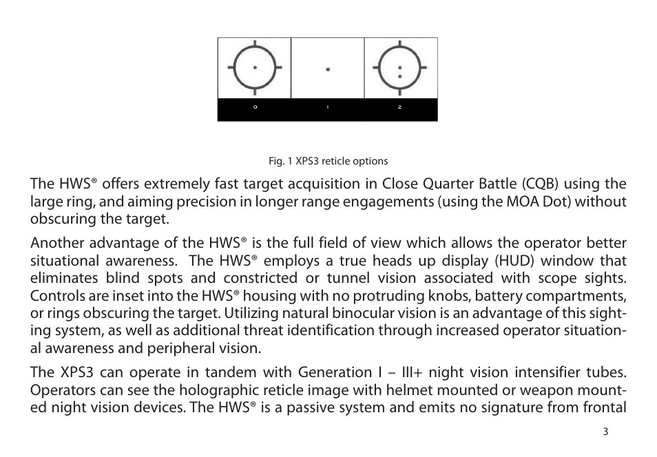 EOTech XPS3 User Manual | Page 11 / 40