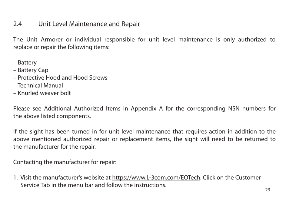 EOTech XPS3 User Manual | Page 31 / 40