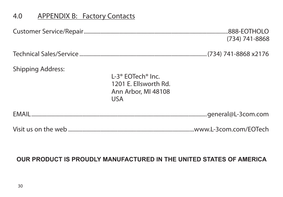 EOTech XPS3 User Manual | Page 38 / 40