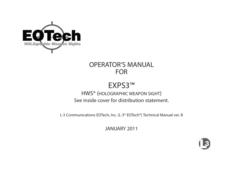 EOTech Holographic Hybrid Sight I EXPS3-4 with G33.STS Magnifier User Manual | 40 pages