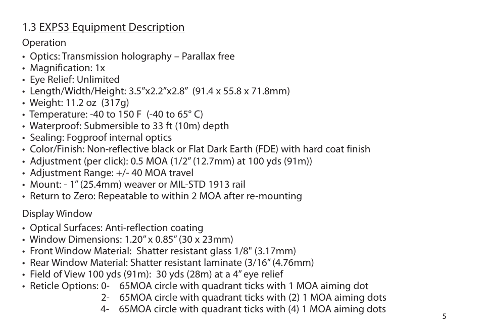 EOTech Holographic Hybrid Sight I EXPS3-4 with G33.STS Magnifier User Manual | Page 13 / 40
