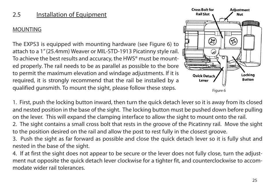 5 installation of equipment | EOTech Holographic Hybrid Sight I EXPS3-4 with G33.STS Magnifier User Manual | Page 33 / 40