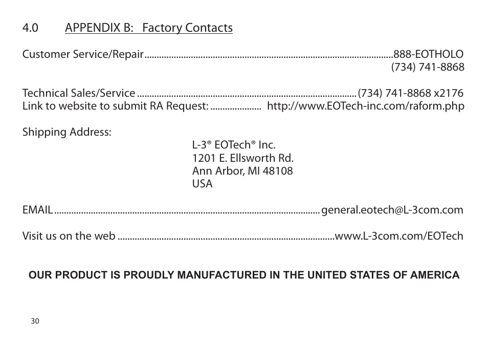 EOTech Holographic Hybrid Sight I EXPS3-4 with G33.STS Magnifier User Manual | Page 38 / 40