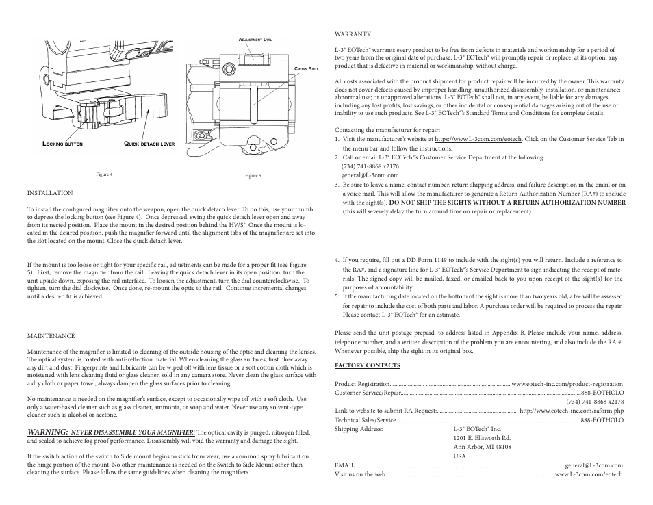 EOTech Holographic Hybrid Sight I EXPS3-4 with G33.STS Magnifier User Manual | Page 2 / 2