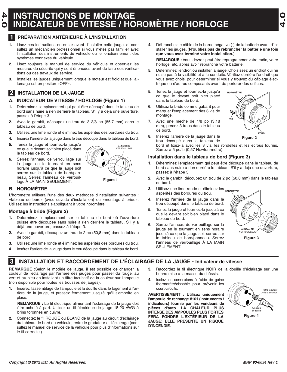 Equus 8076 - 3-3/8 Mechanical MPH Speedometer User Manual | Page 3 / 6