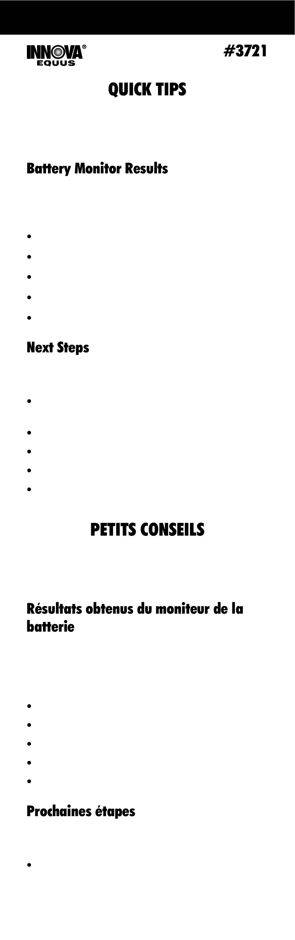 Equus 3721 - Battery Monitor User Manual | 2 pages