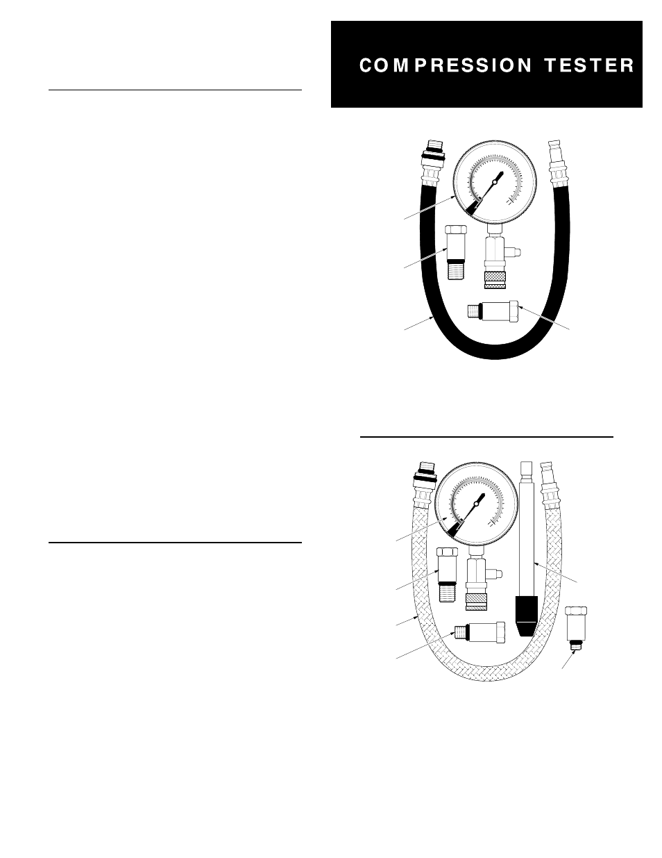 Equus 3614 - Compression Tester Plus (6-piece kit) User Manual | 2 pages