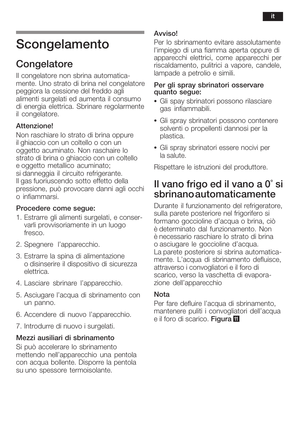 Scongelamento, Congelatore | Neff K8125X0  EU User Manual | Page 75 / 105