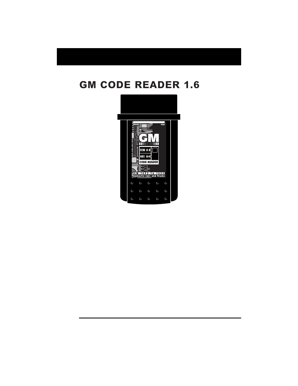 Equus 3123 - GM Code Reader (1982 - 1995) User Manual | 52 pages