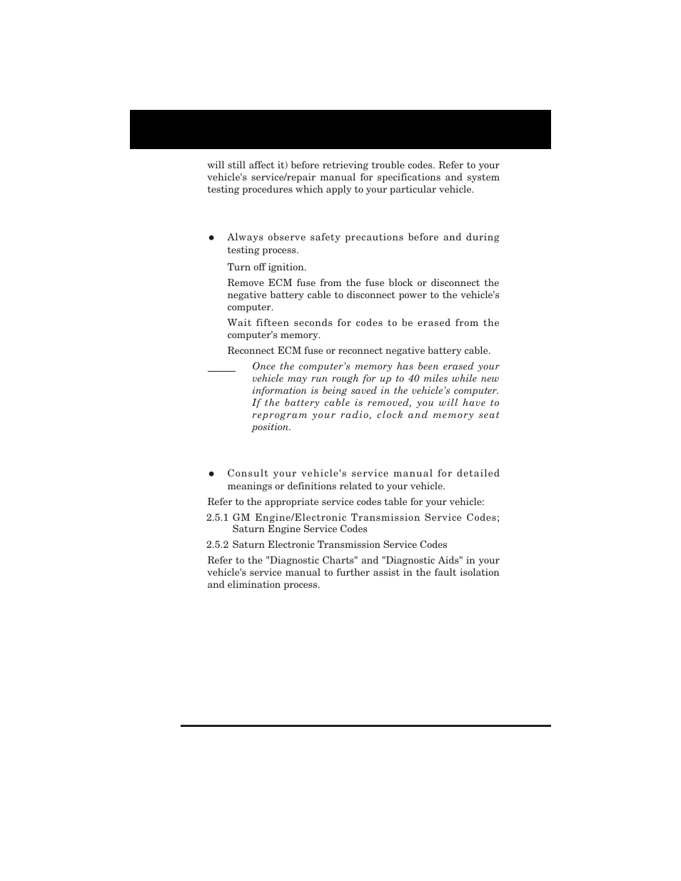 Retrieving ecm codes | Equus 3123 - GM Code Reader (1982 - 1995) User Manual | Page 15 / 52