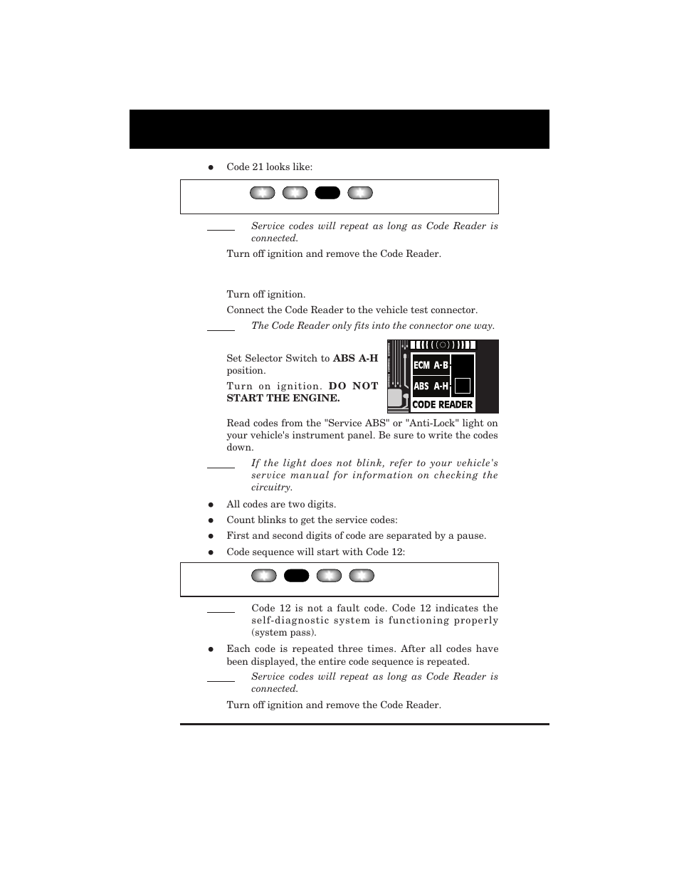 Retrieving abs codes | Equus 3123 - GM Code Reader (1982 - 1995) User Manual | Page 31 / 52