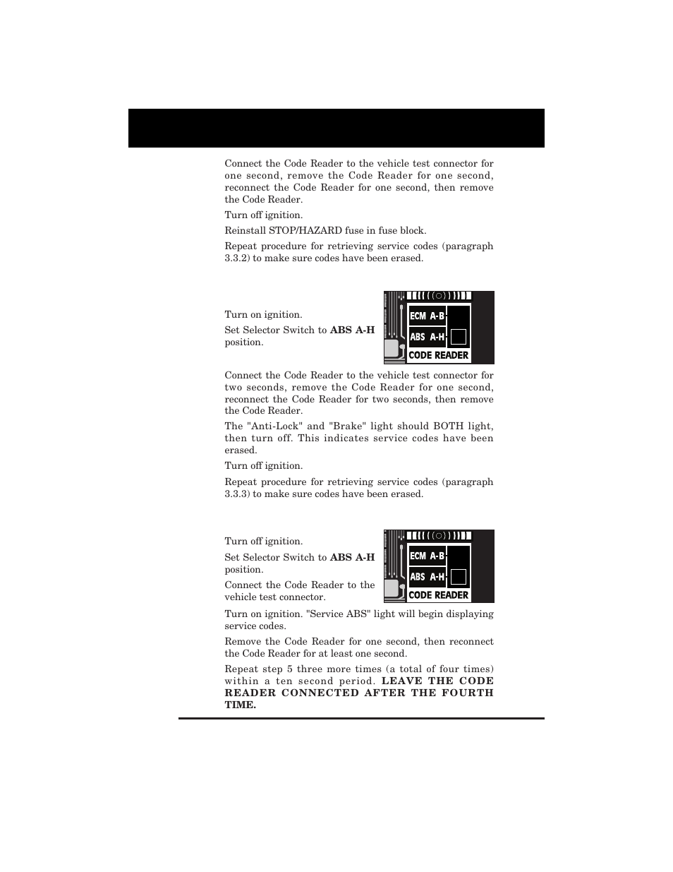 Retrieving abs codes | Equus 3123 - GM Code Reader (1982 - 1995) User Manual | Page 33 / 52