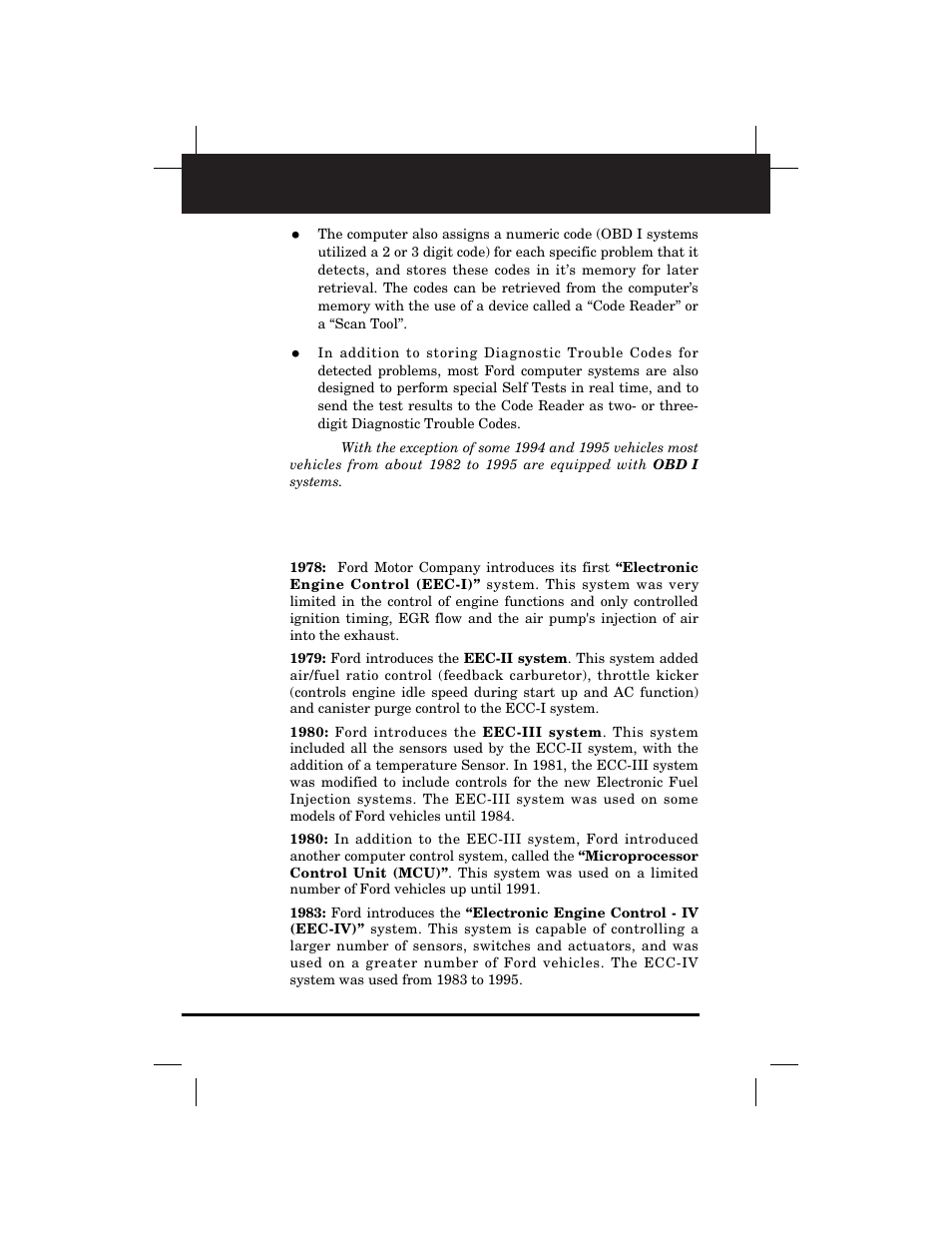About diagnostic systems | Equus 3145 - Digital Ford Code Reader (1981 - 1995) User Manual | Page 16 / 96