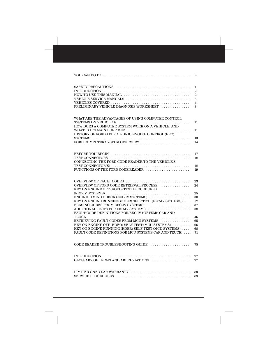 Equus 3145 - Digital Ford Code Reader (1981 - 1995) User Manual | Page 2 / 96