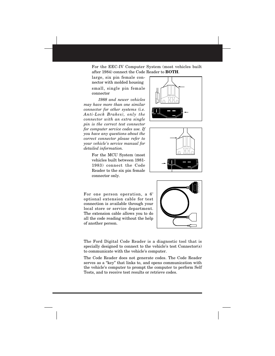 About the ford code reader | Equus 3145 - Digital Ford Code Reader (1981 - 1995) User Manual | Page 22 / 96