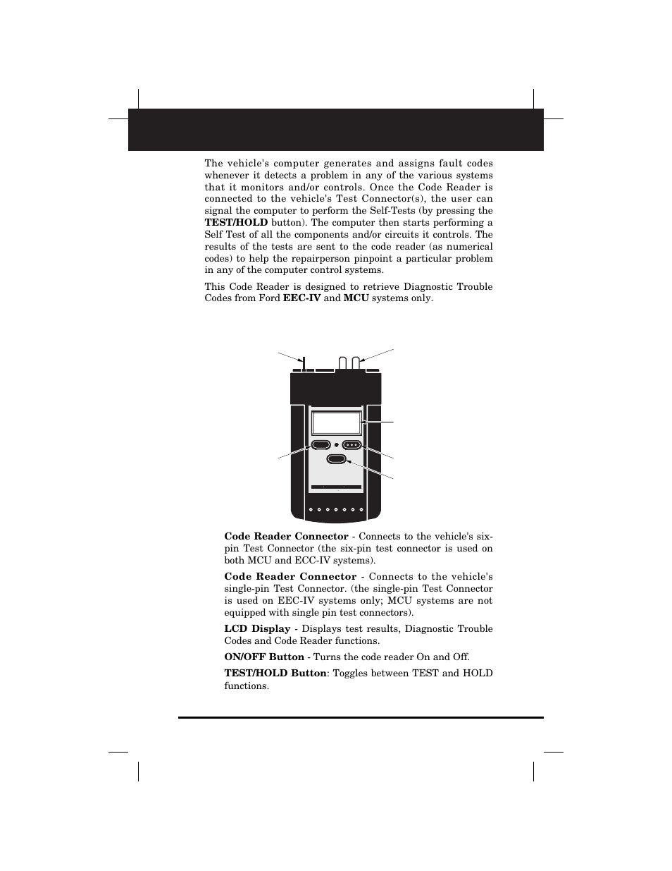 About the ford code reader, Chapter 3 20 | Equus 3145 - Digital Ford Code Reader (1981 - 1995) User Manual | Page 23 / 96