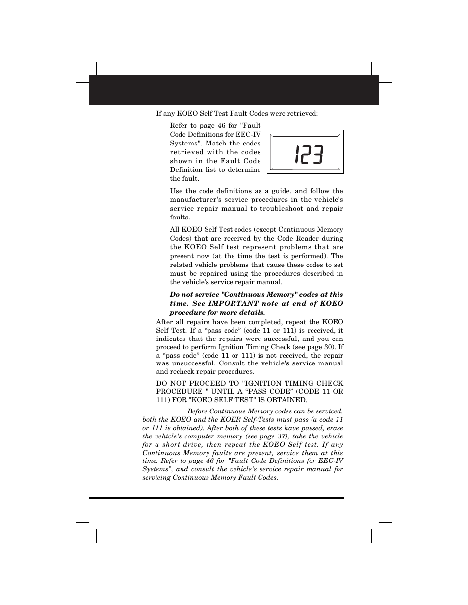 Retrieving codes | Equus 3145 - Digital Ford Code Reader (1981 - 1995) User Manual | Page 32 / 96