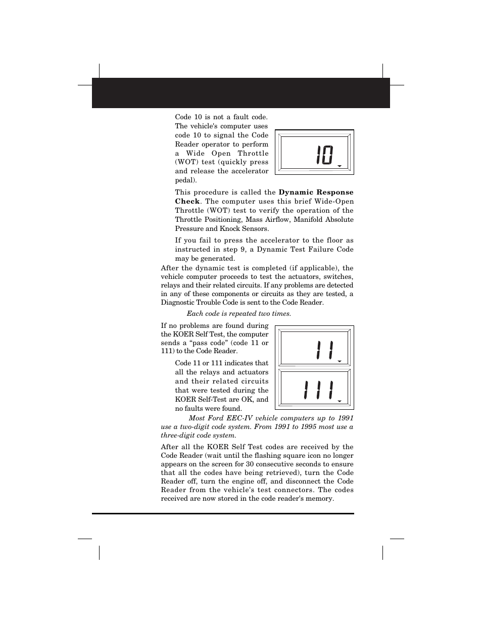 Retrieving codes | Equus 3145 - Digital Ford Code Reader (1981 - 1995) User Manual | Page 38 / 96