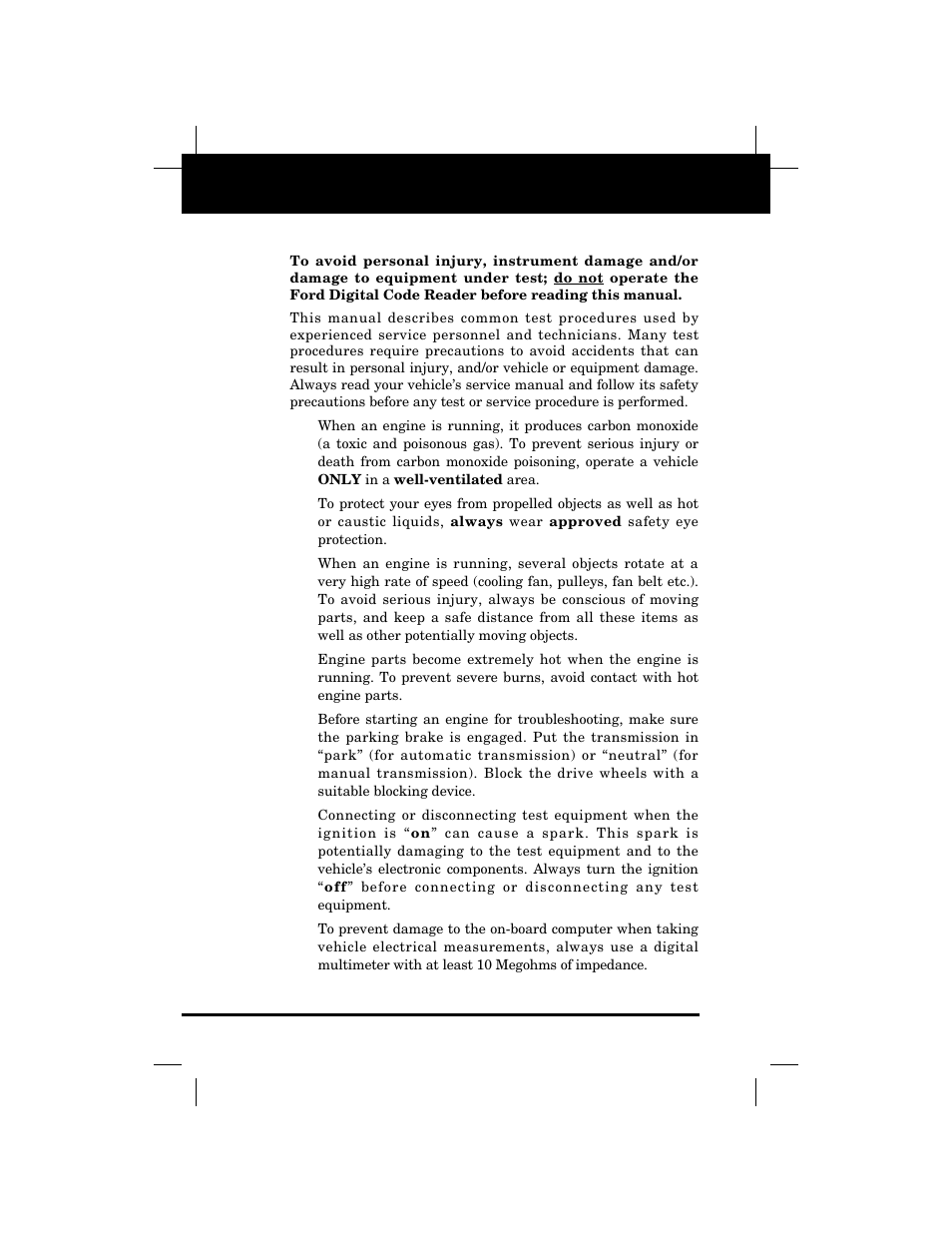 General information | Equus 3145 - Digital Ford Code Reader (1981 - 1995) User Manual | Page 4 / 96
