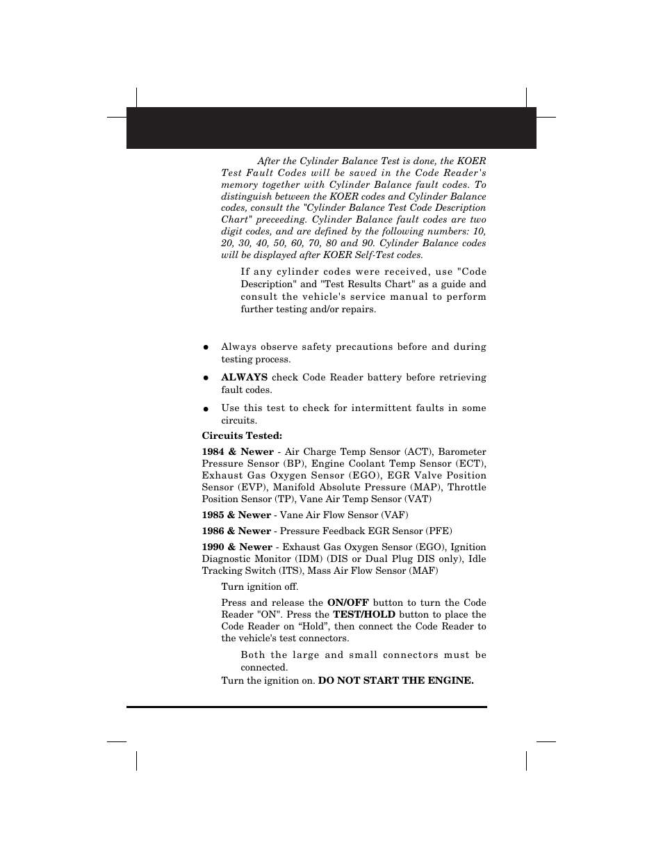 Retrieving codes | Equus 3145 - Digital Ford Code Reader (1981 - 1995) User Manual | Page 48 / 96