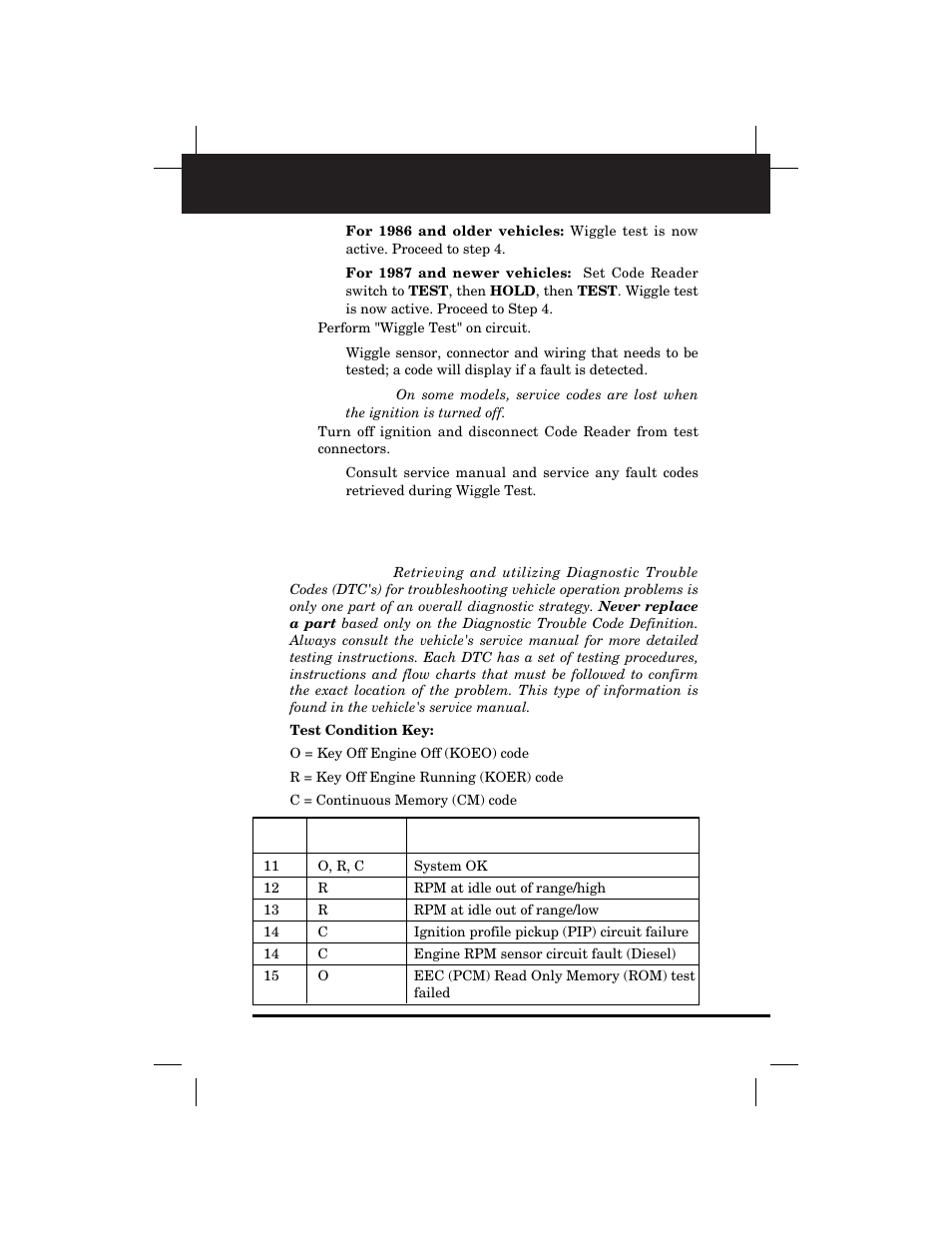Retrieving codes | Equus 3145 - Digital Ford Code Reader (1981 - 1995) User Manual | Page 49 / 96