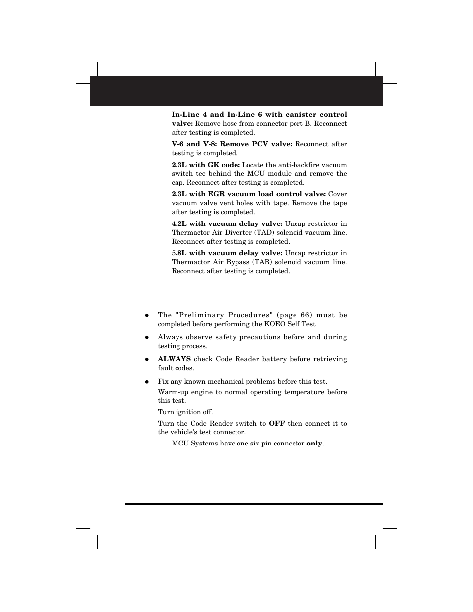 Retrieving codes | Equus 3145 - Digital Ford Code Reader (1981 - 1995) User Manual | Page 69 / 96