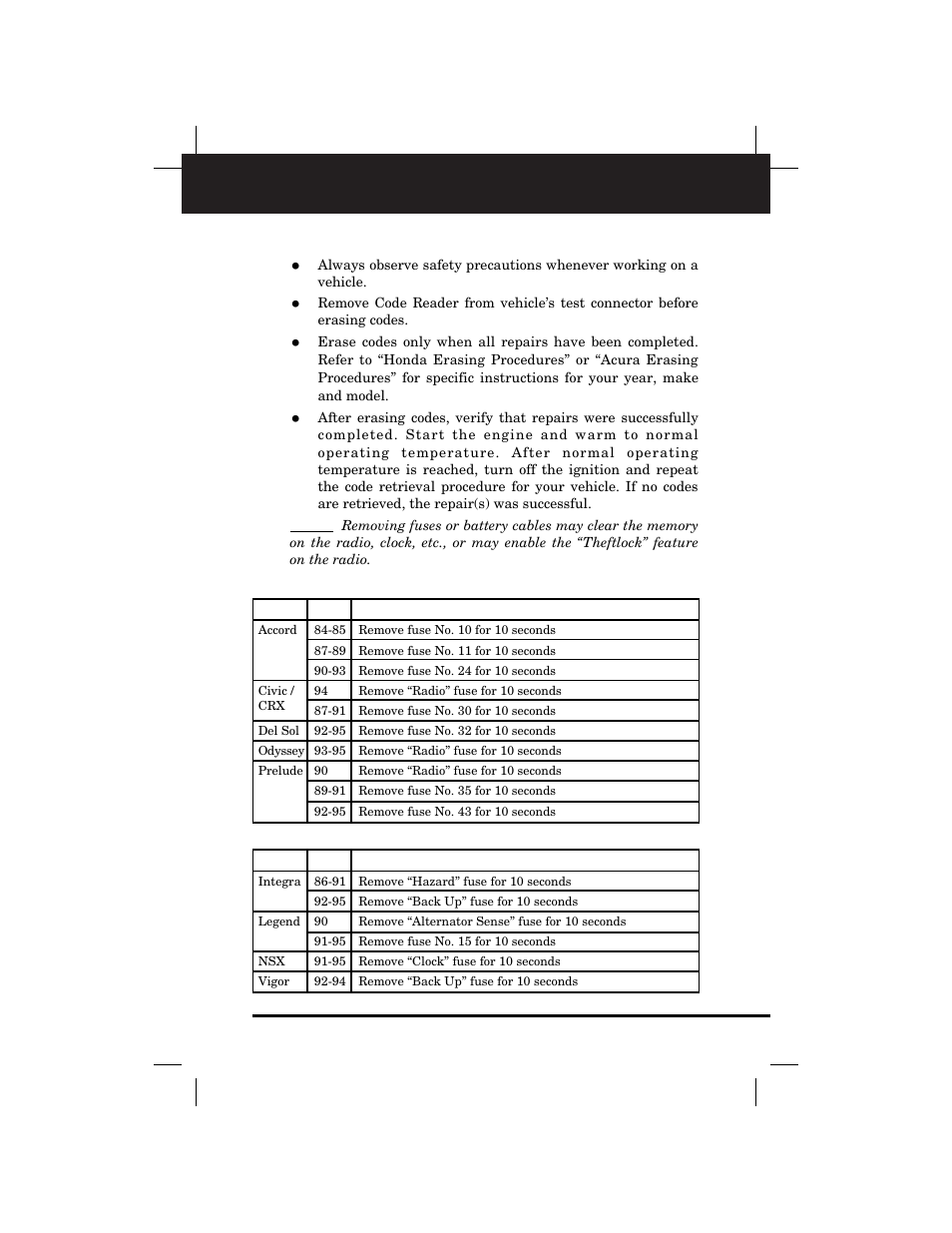Honda/acura, Erasing codes | Equus 3173 - Import Code Reader User Manual | Page 23 / 56